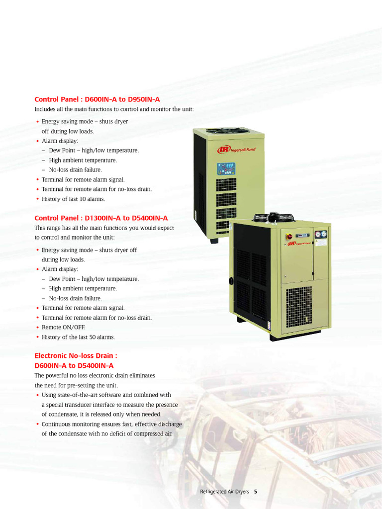 Refrigerated Air Dryer Specifications | PDF | Clothes Dryer | Energy ...