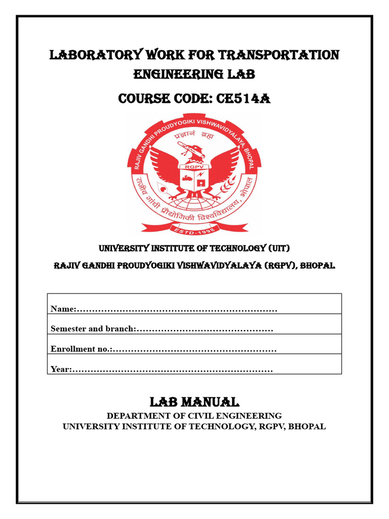 Transportation Engineering Lab Manual | PDF | Construction Aggregate ...