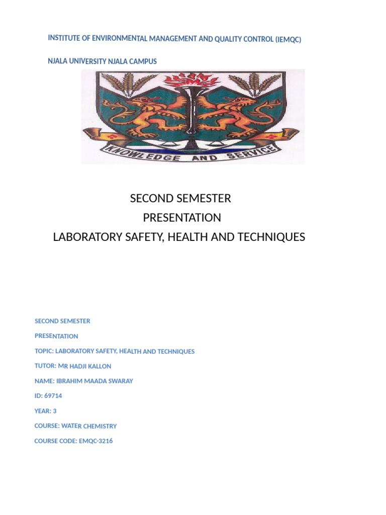 Presentation Water Pdf Laboratories Experiment