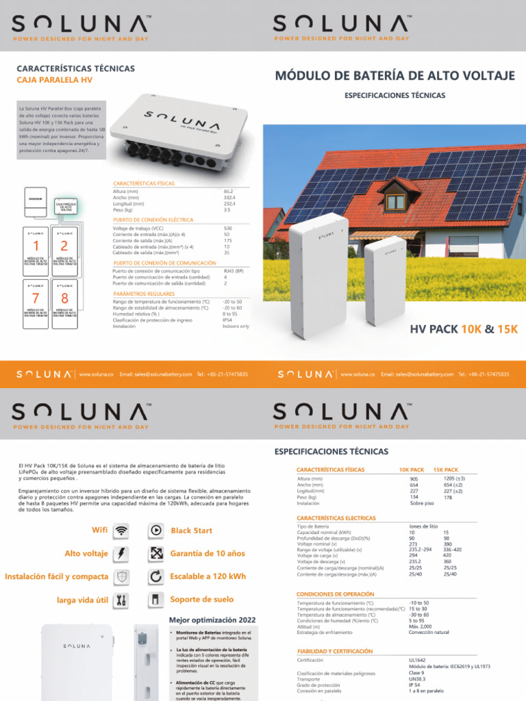 Soluna HV-10KWh_FichaTecnica | PDF