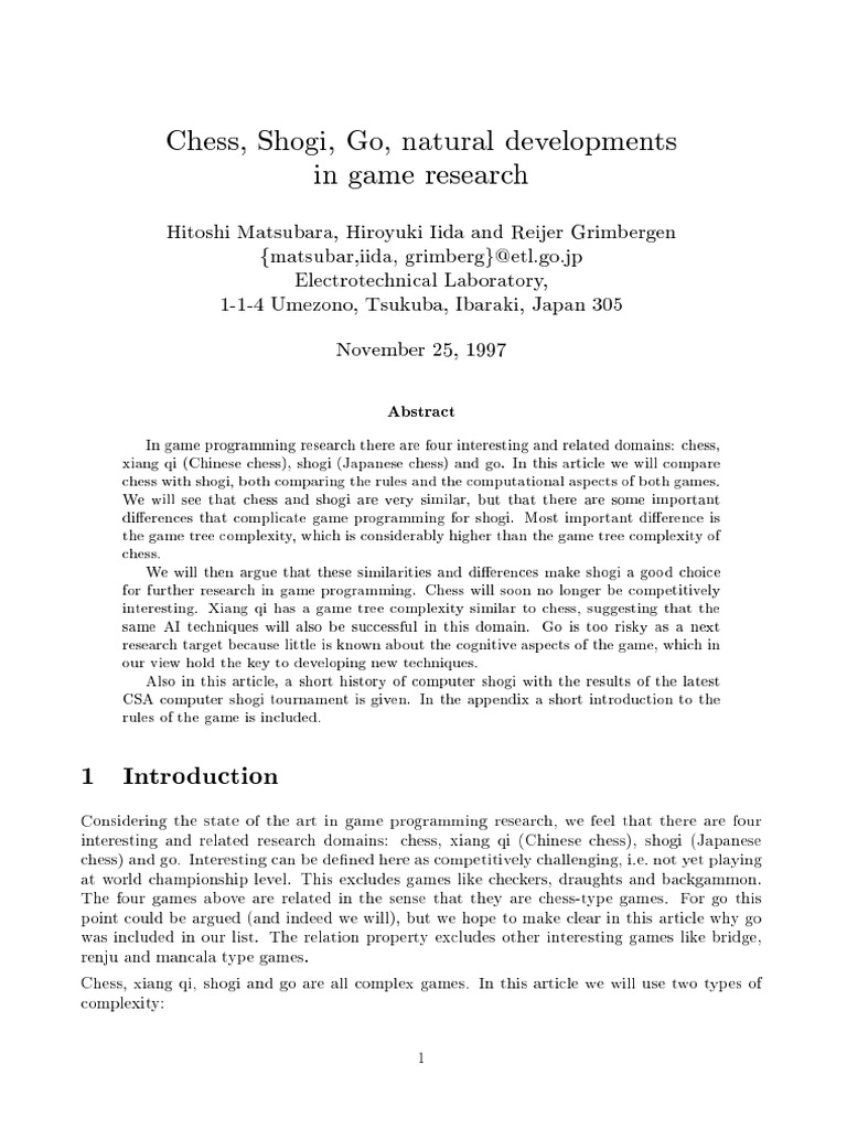 Shogi vs Chess: Game Complexity Insights | PDF | Abstract Strategy ...