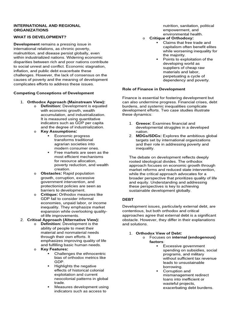Development and Debt in Global Politics | PDF | Cost Of Living ...