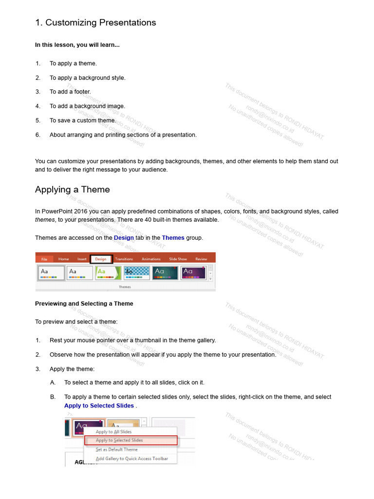 Presentation Customization Guide | PDF | Computing | Software