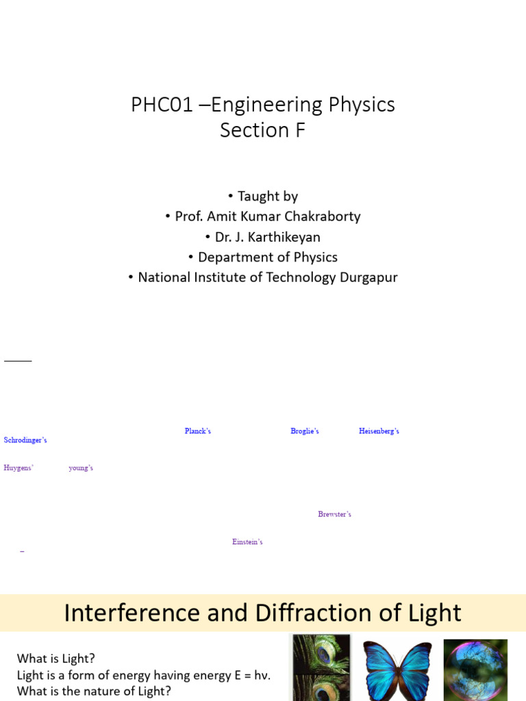 Engineering Physics Course Overview | PDF | Waves | Light