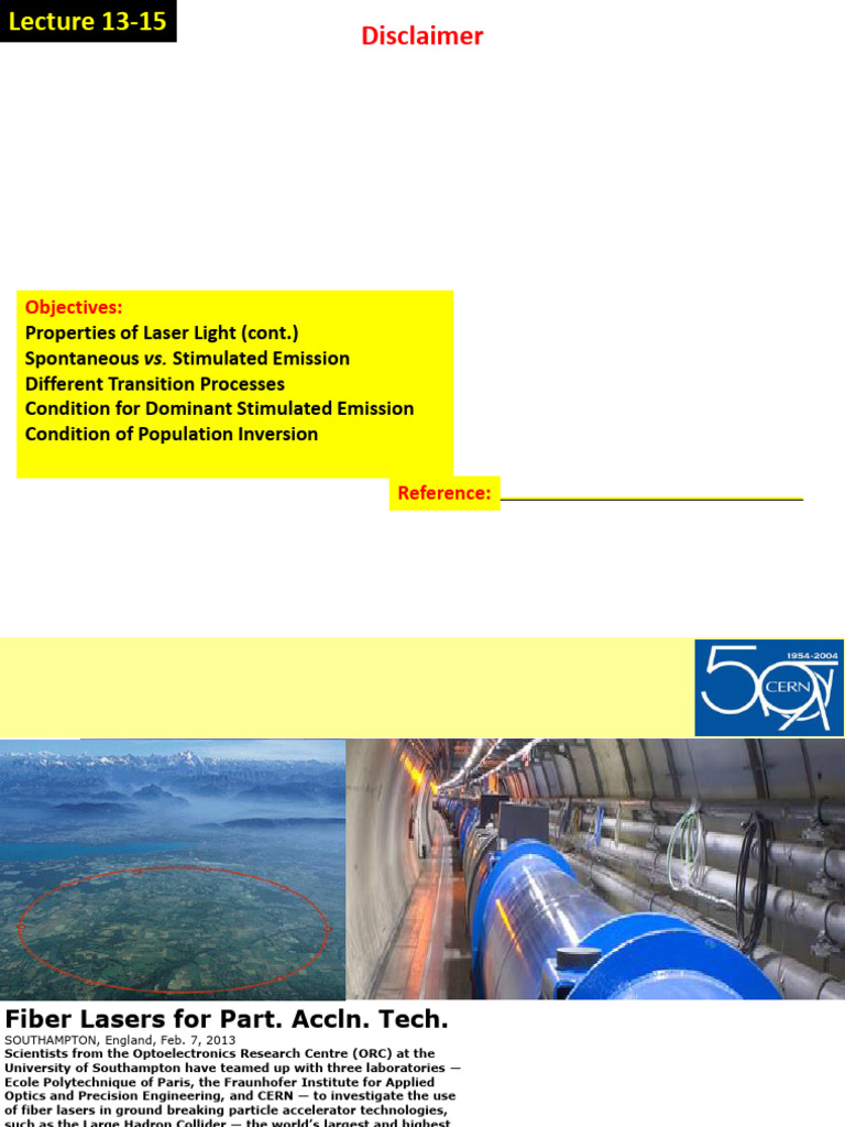 Properties and Applications of Laser Light | PDF | Laser | Emission ...