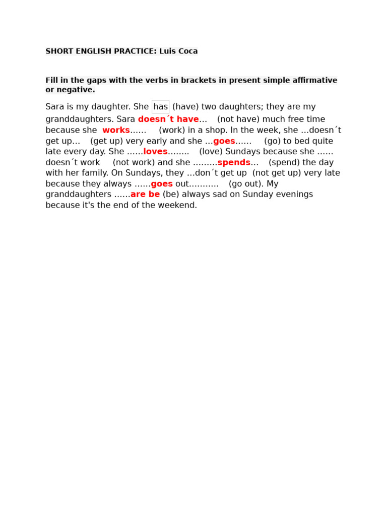 Short english practice pdf