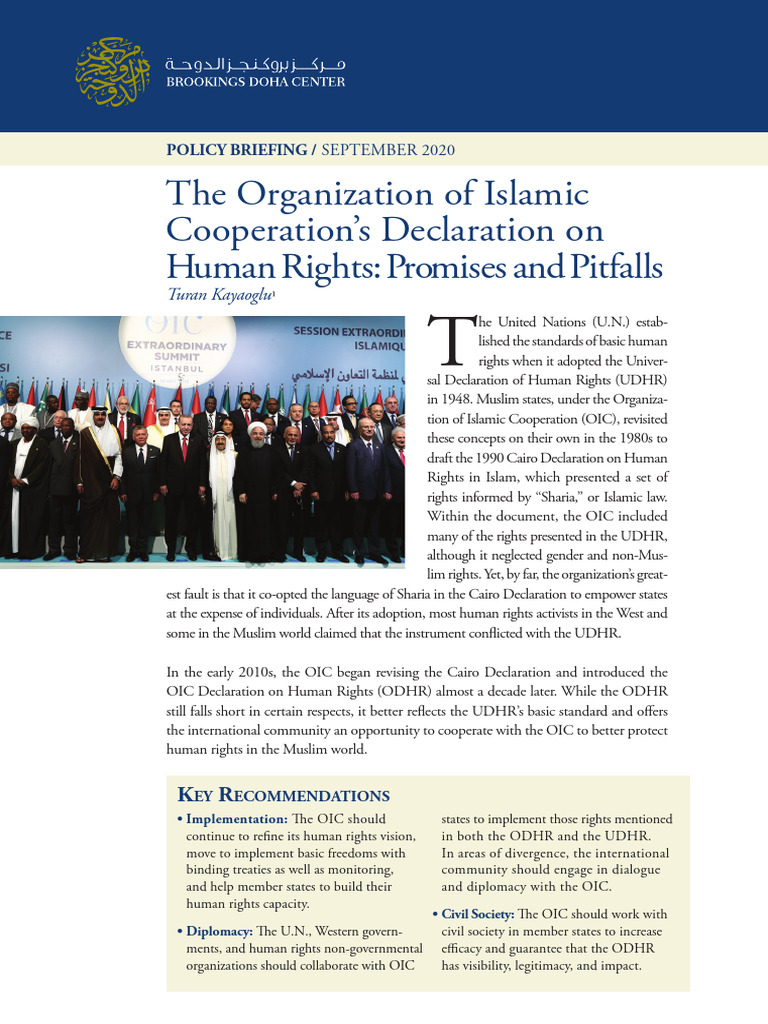 The Organization of Islamic Cooperations Declaration On Human Rights ...