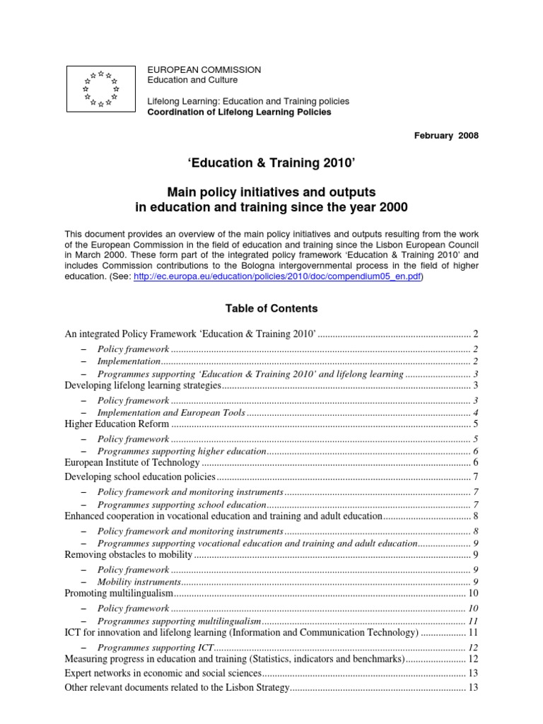 EU Lifelong Learning Policies Overview | PDF | European Union ...