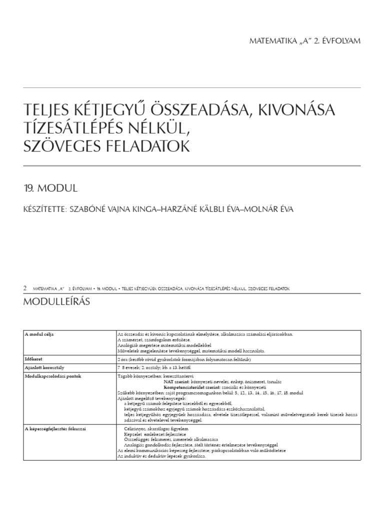 19-Modul Tanító MatA2 | PDF