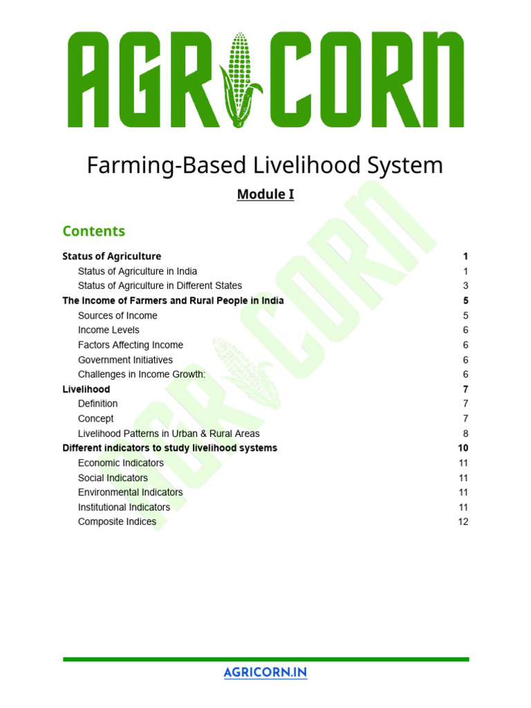 Farming-Based Livelihood Systems in India | PDF | Cost Of Living ...