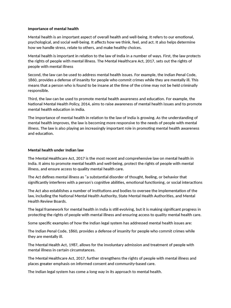 Articles About Mental Health Pdf