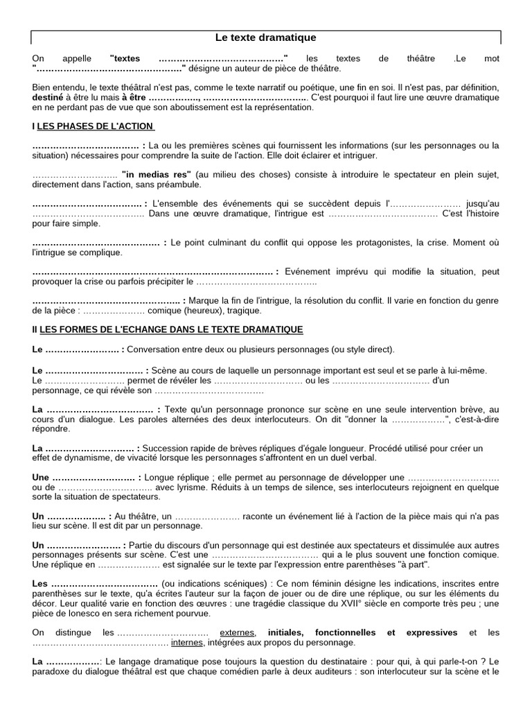 Introduction au texte dramatique | PDF | Théâtre