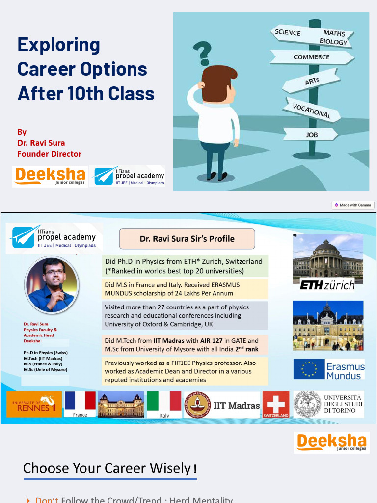 Career Paths After 10th Class | PDF | Educational Stages | Higher Education