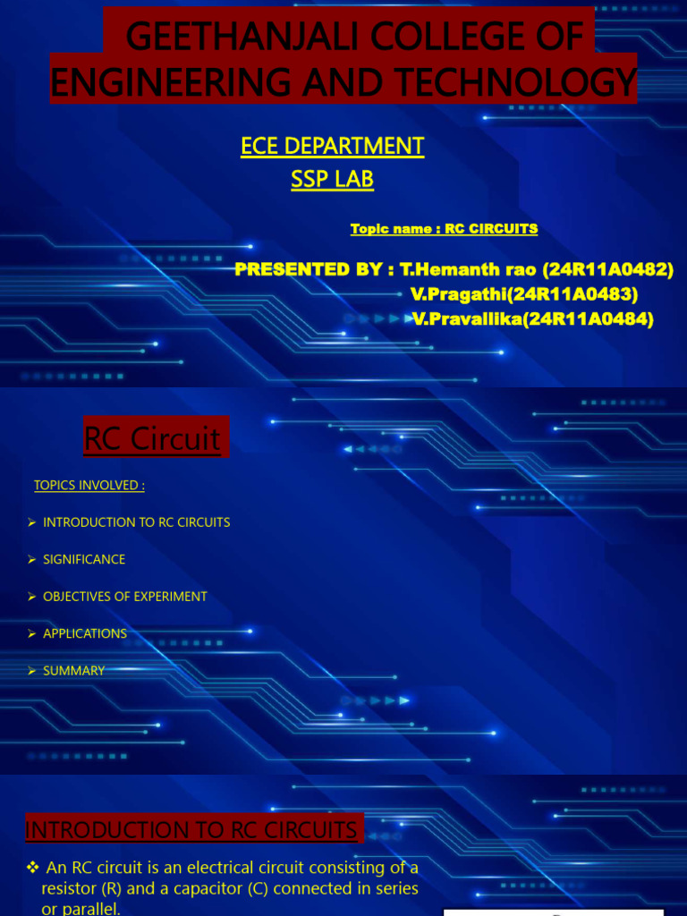 ppt on rc circuits | PDF | Capacitor | Electrical Network