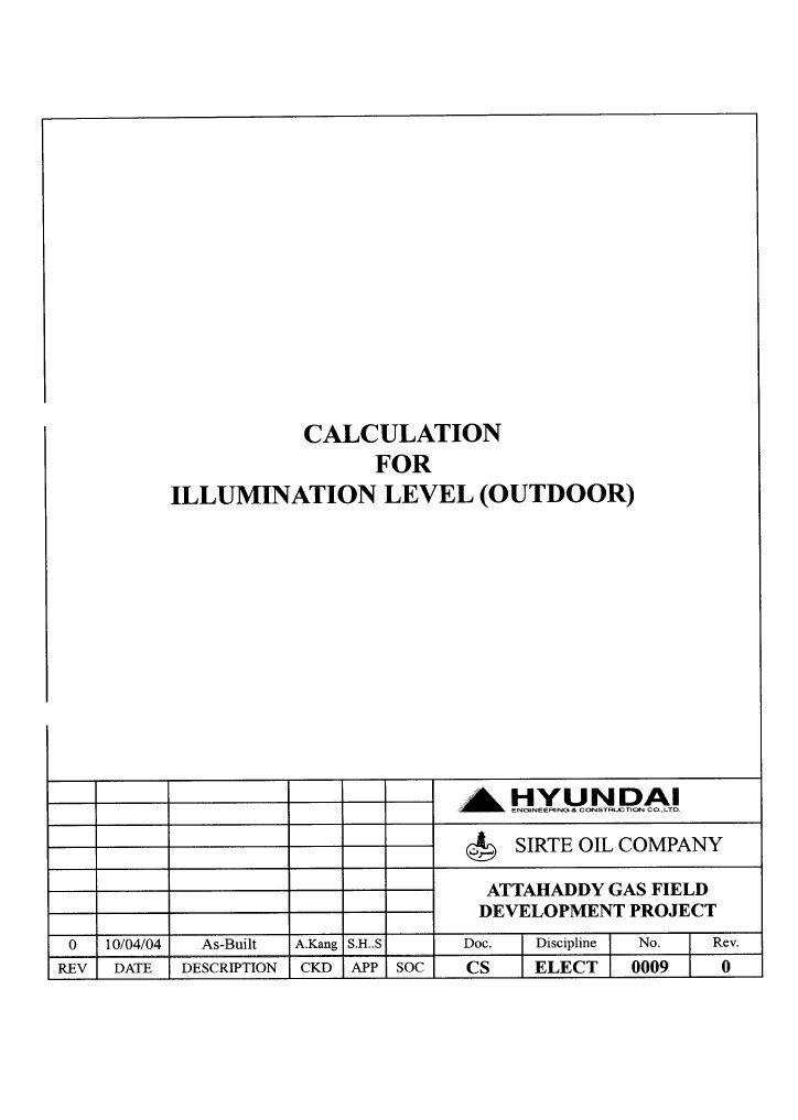 Engineering Lighting Calculations (Outdoor) PDF