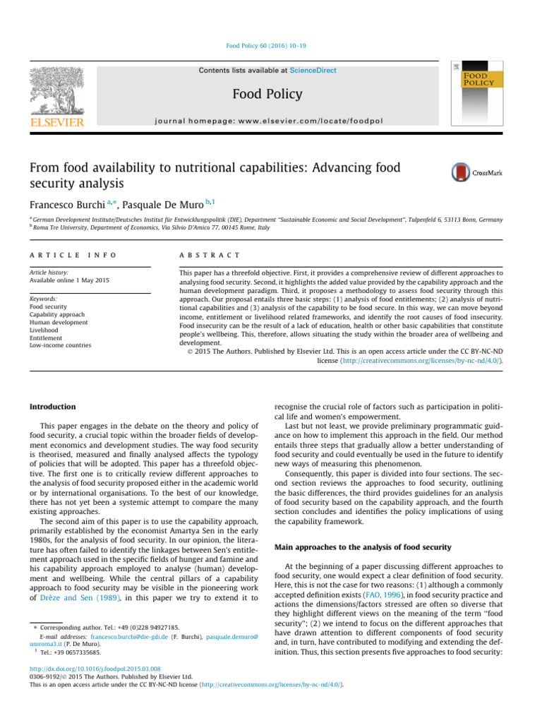 1 s2.0 S0306919215000354 Main | PDF | Food Security | Hunger