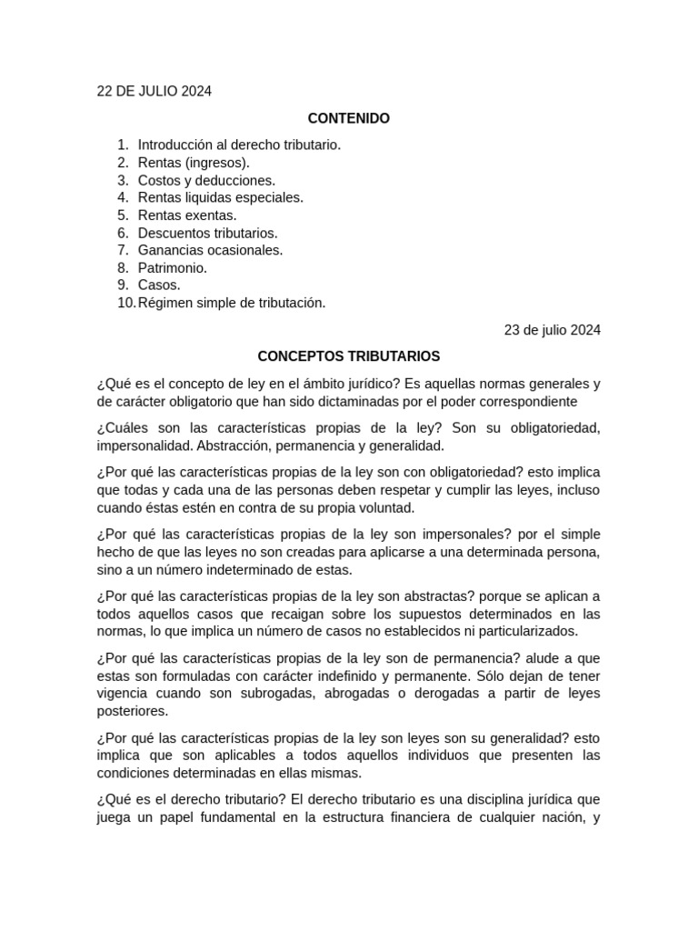 Tributacion 1 Pdf Contabilidad Impuestos