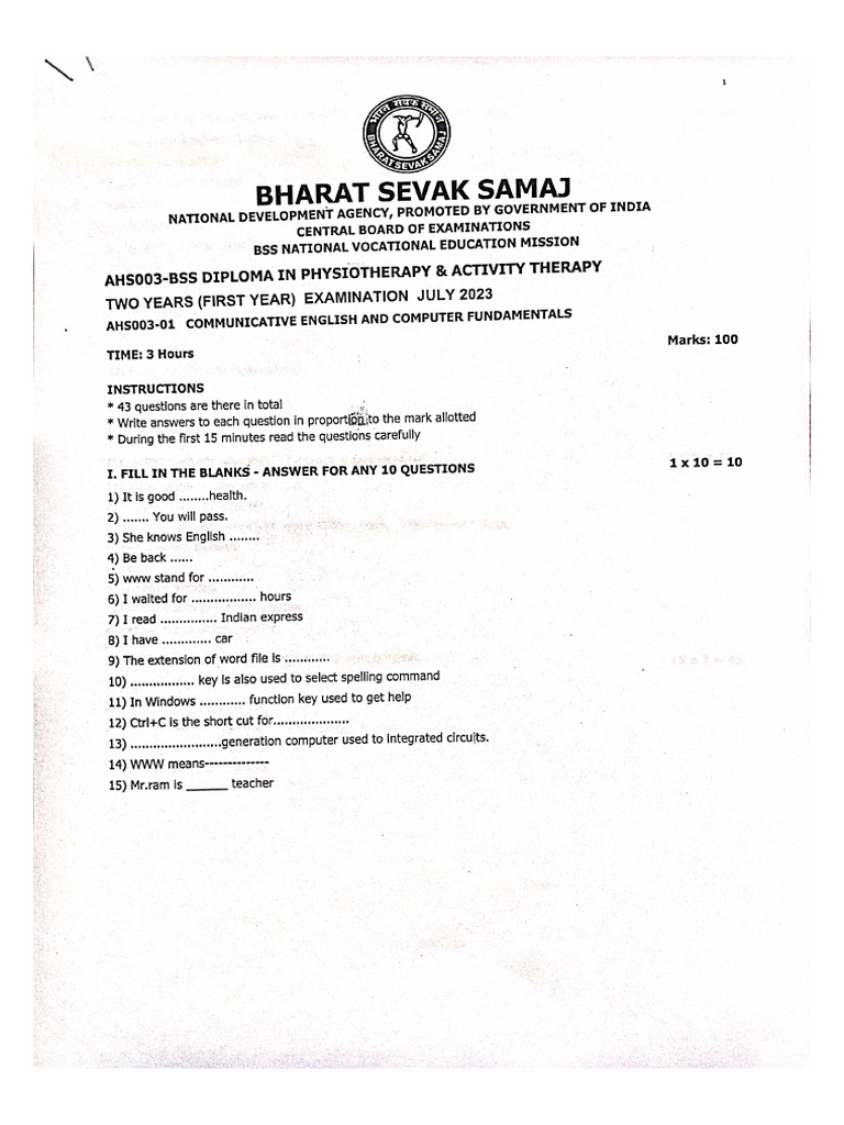 Bharat Sevak Samaj PDF