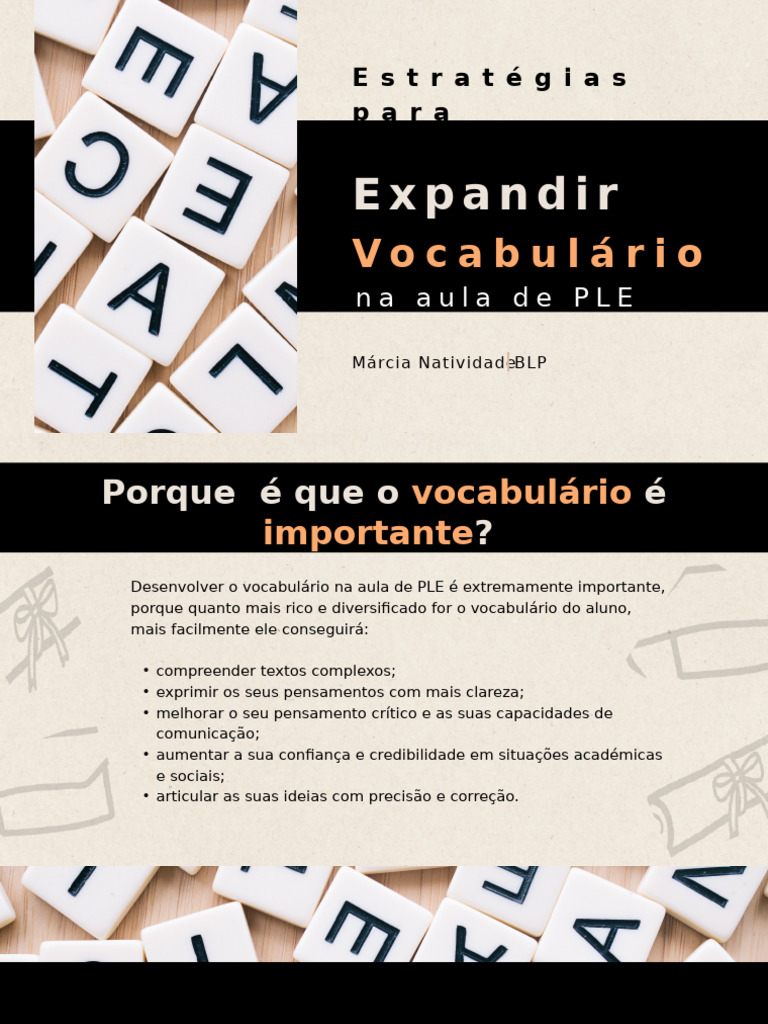 Vocabulário Na Aula de PLE | PDF | Dicionário | Palavra