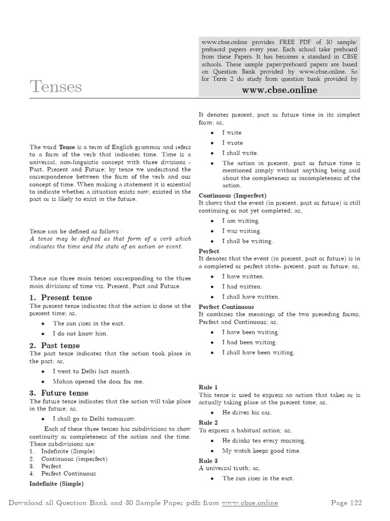 Understanding English Tenses | PDF | Grammatical Tense | Verb