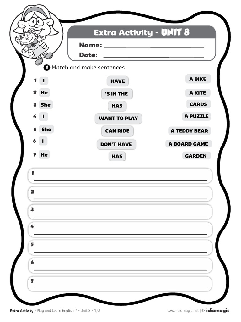 English Learning Activity: Unit 8 | PDF