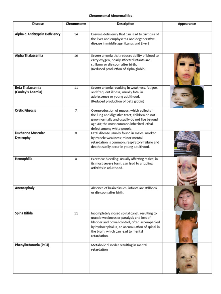 Devpsy Chromosomal Abnormalities | PDF | Weakness | Anemia