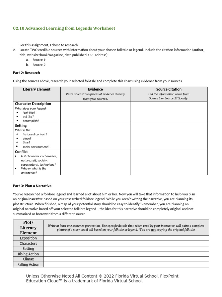 02 10 Worksheet | PDF | Legends | Narrative