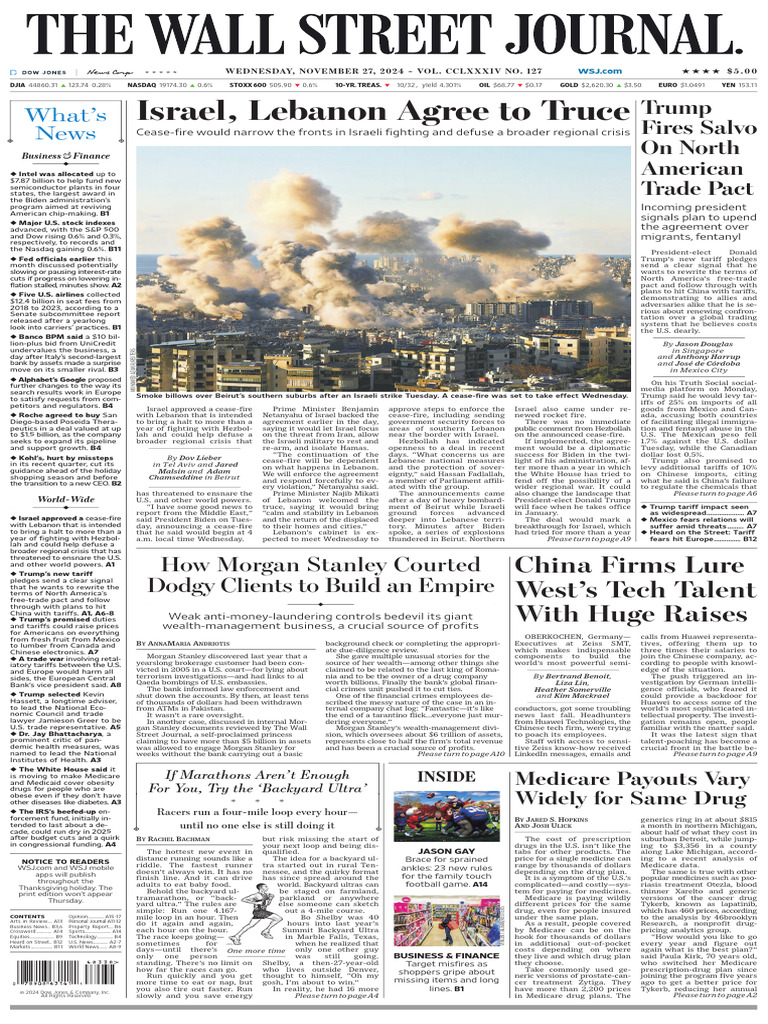 The Wall Street Journal - November 27, 2024 | PDF