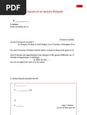 Initiation à l'ancien et moyen français | PDF | Genre grammatical