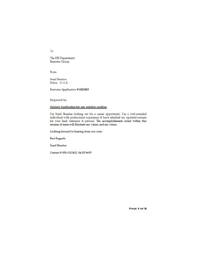 Covering Letter | PDF