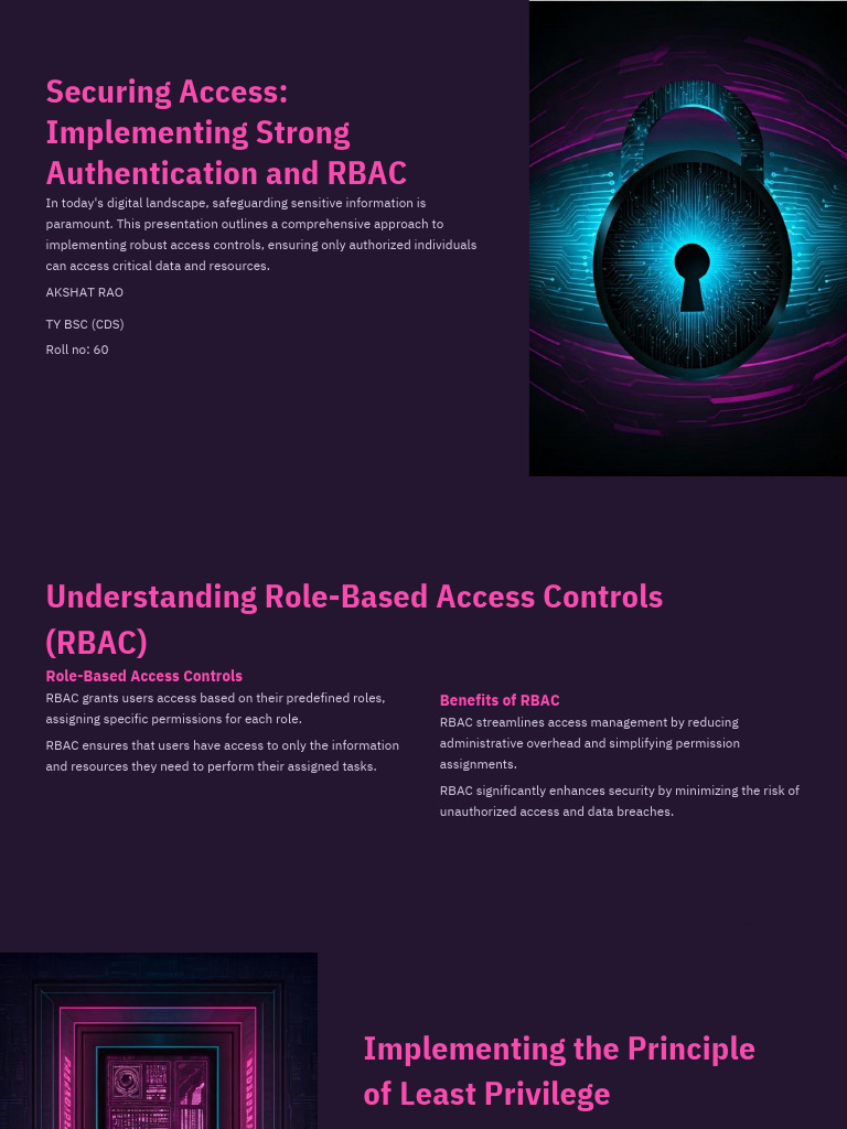 Strong Authentication and RBAC Guide | PDF | Security | Computer Security