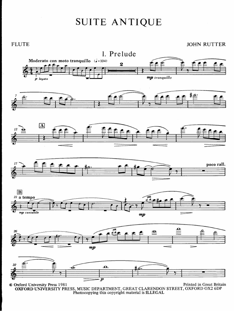 Rutter Suite Antique Flute | PDF
