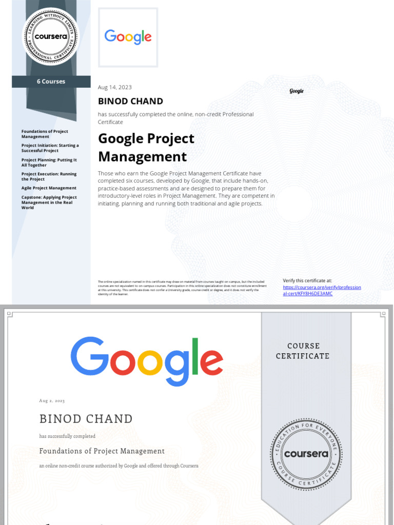 Google Project Management Certificate | PDF
