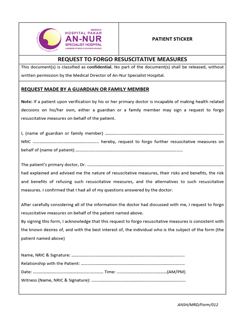 DNR Form | PDF