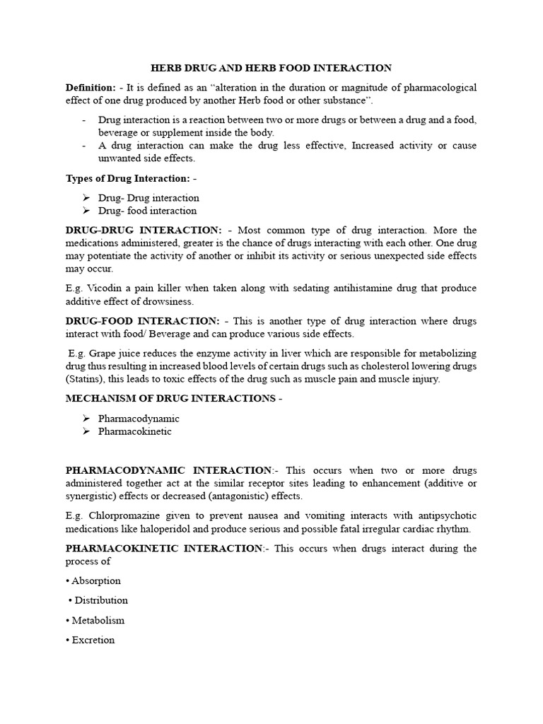 Unit 2nd Herb Drug Interaction | PDF | Clinical Medicine | Medical ...