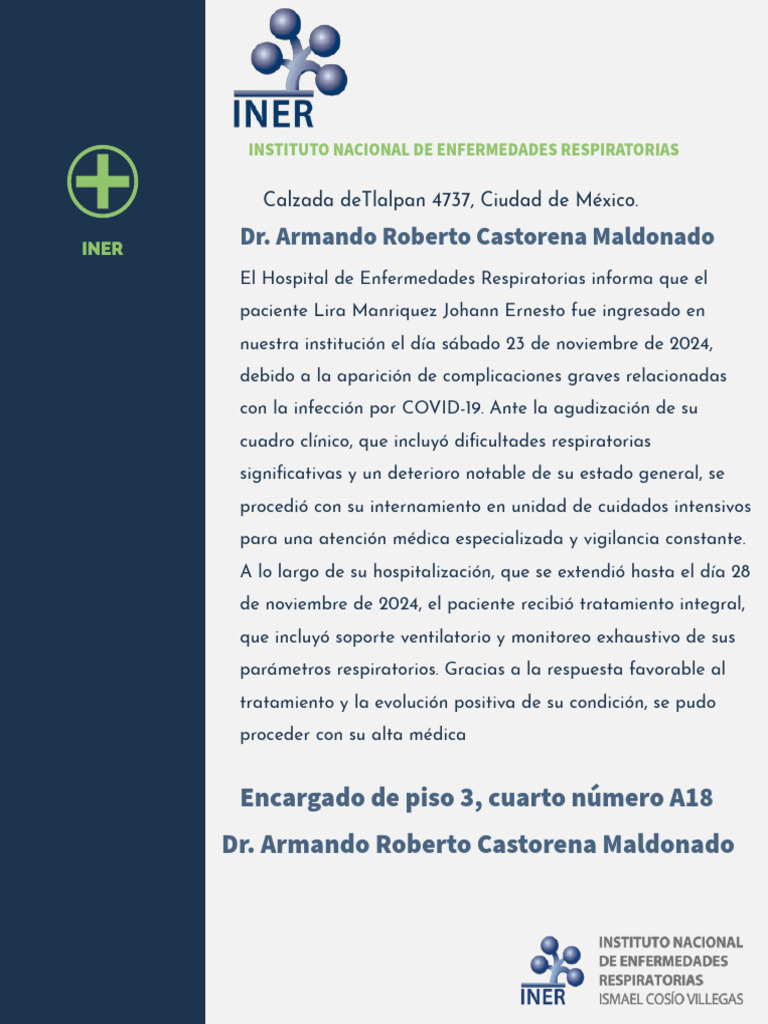 Comprobante Hospital Iner Paciente 1874 | PDF