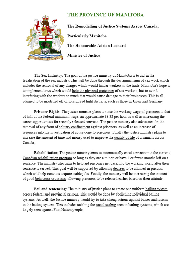 Manitoba Justice System Reforms Overview | PDF | Prisoner ...