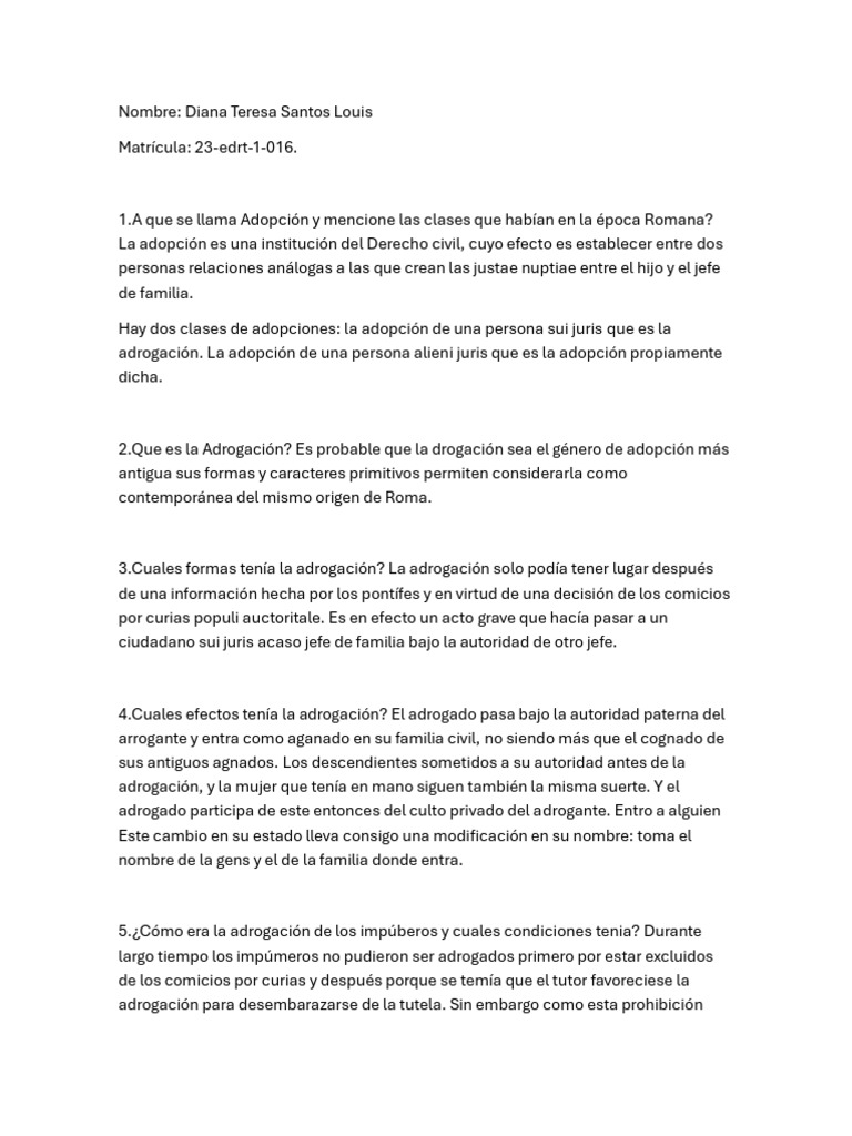 Adopción y Adrogación en Roma | PDF | Adopción | Roma antigua