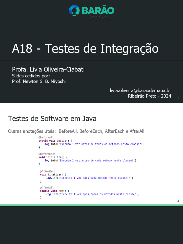 Testes de Integração em Software Java | PDF | Testes de software ...