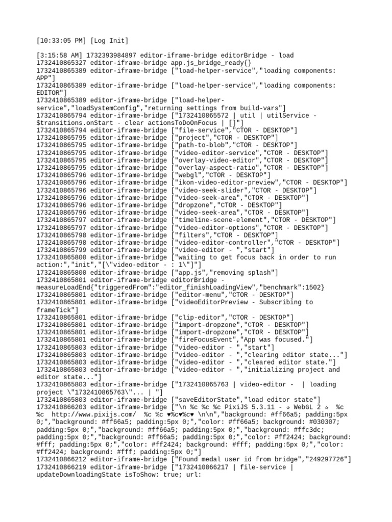Video Editor Load and Download Log | PDF | Computing | Software