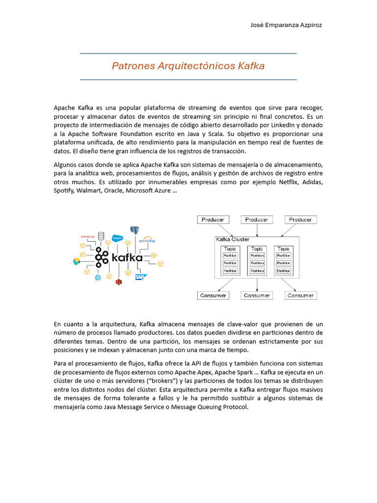 Arquitectura y Uso de Apache Kafka | PDF | Informática | Arquitectura ...
