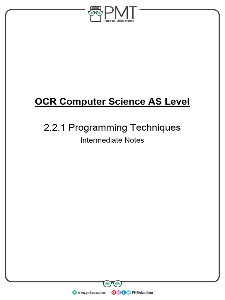 AS Level Programming Techniques Notes | PDF | Iteration | Computer ...