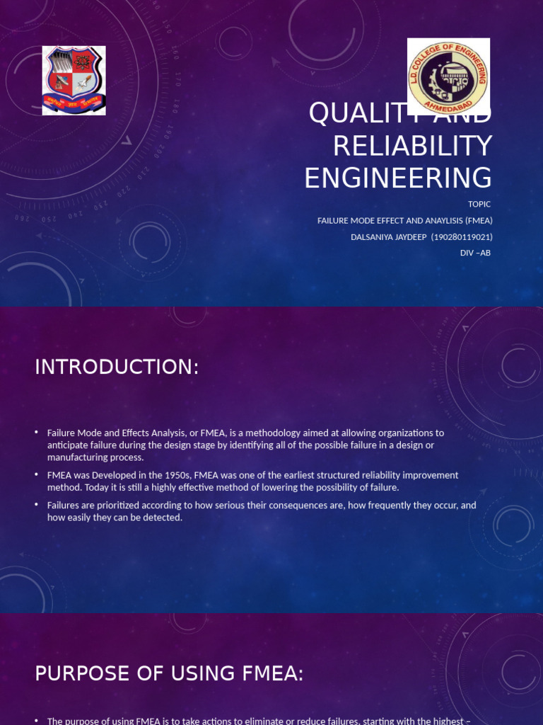FMEA: Enhancing Quality and Reliability | PDF | Systems Engineering ...