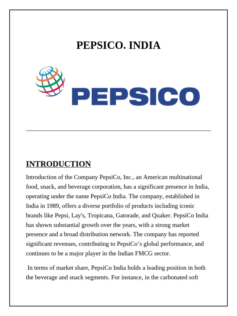 Ethical Challenges in PepsiCo India | PDF | Pepsi Co | Corporate Social ...