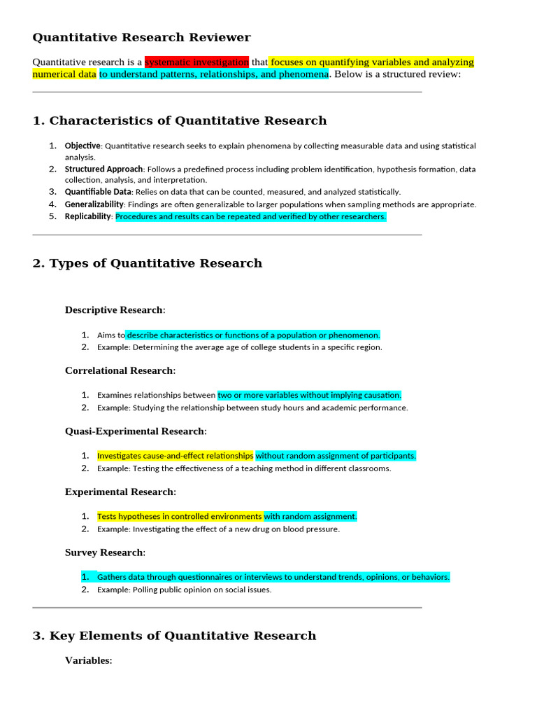 Comprehensive Guide to Quantitative Research | PDF | Statistics ...