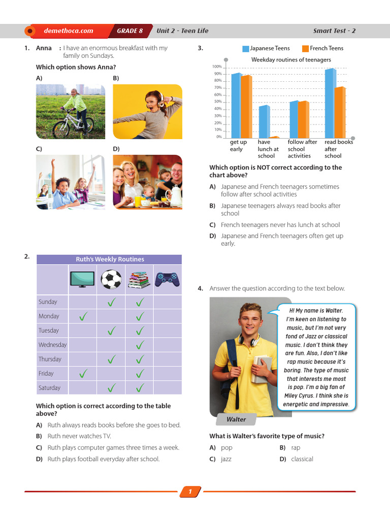 8.2 Smart Test 2 | PDF | Workweek And Weekend