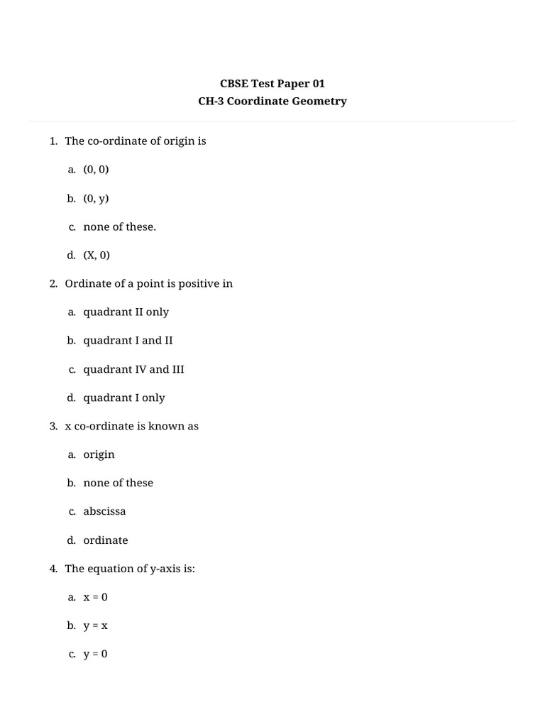 Understanding Coordinate Geometry Basics | PDF | Cartesian Coordinate ...