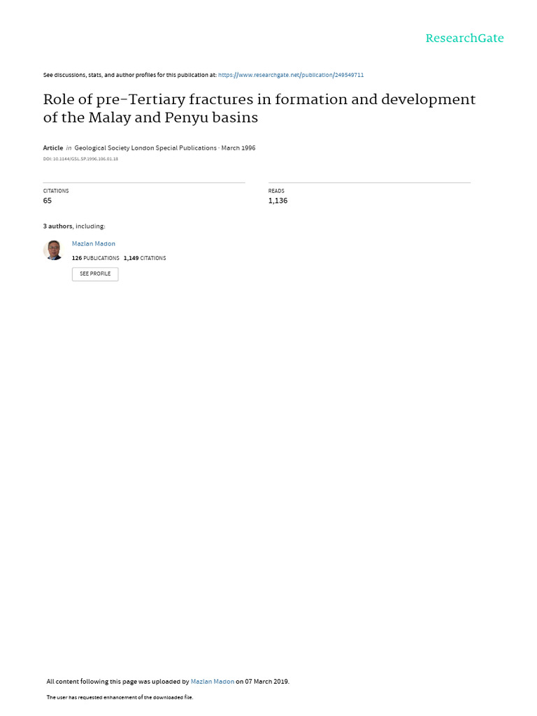 Pre-Tertiary Fractures in Malay Basin | PDF | Sedimentary Basin | Fault ...