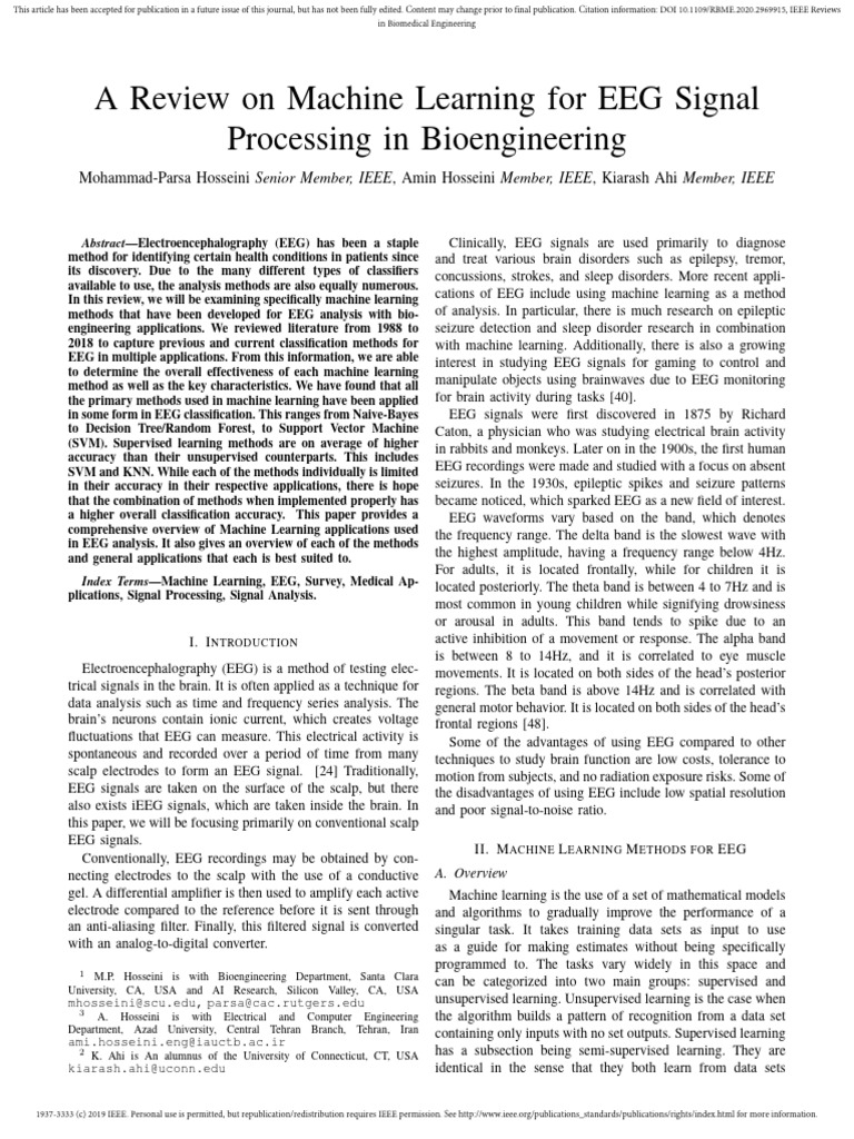 Machine Learning in EEG Signal Analysis | PDF | Electroencephalography ...