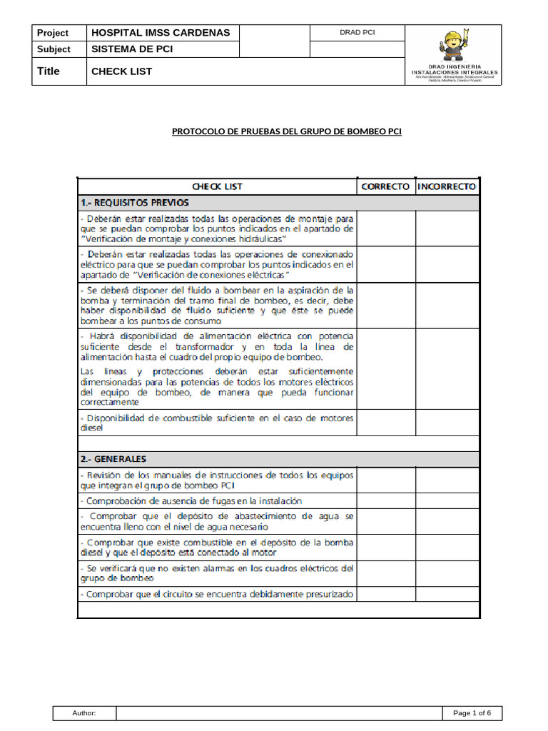 SISTEMA DE PCI CHECK LIST | PDF
